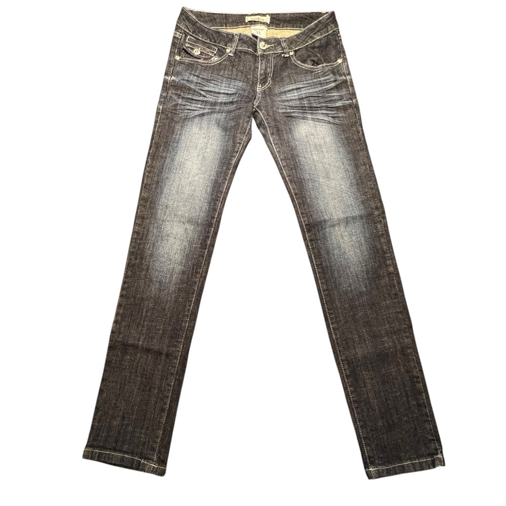 Judy Blue Jeans Dark Wash Size 11 (30x31) Stretch Low Rise Embroidered y2K